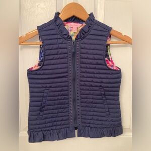 Lilly Pulitzer Navy Quilted Vest ~ Sz L (8-10)